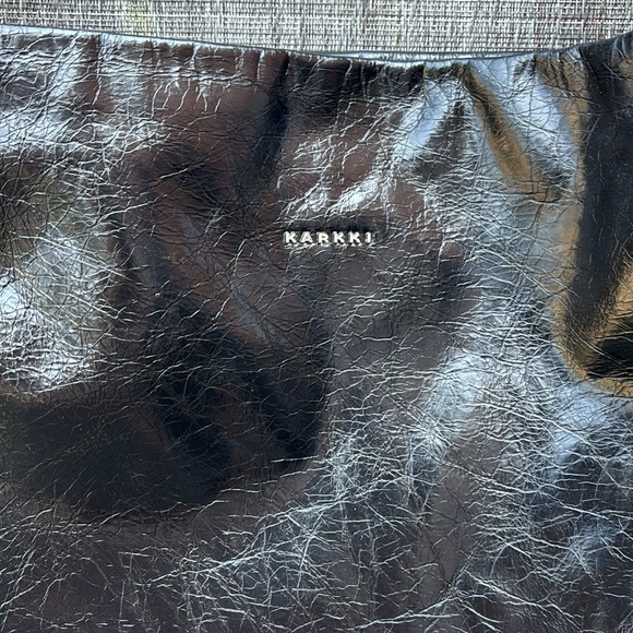 KARKKI CARRY ALL LEATHER KNOTTED TOTE Handbag- Black C - Picture 3 of 9